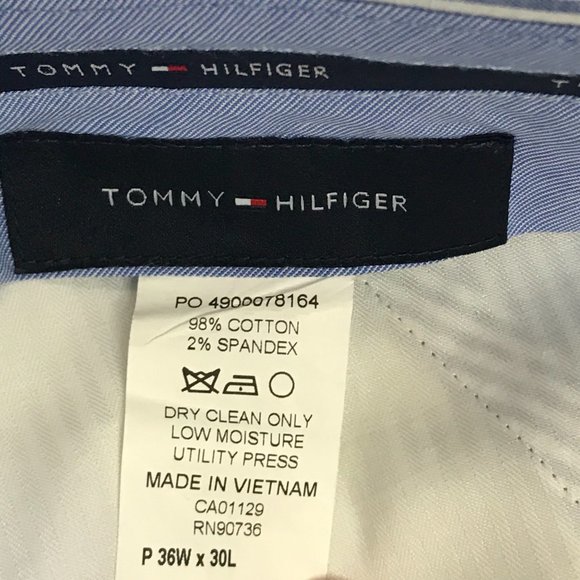 Tommy Hilfiger Mens Seersucker Dress Pants Blue White Striped Cotton Blend 36X30 - Picture 8 of 8